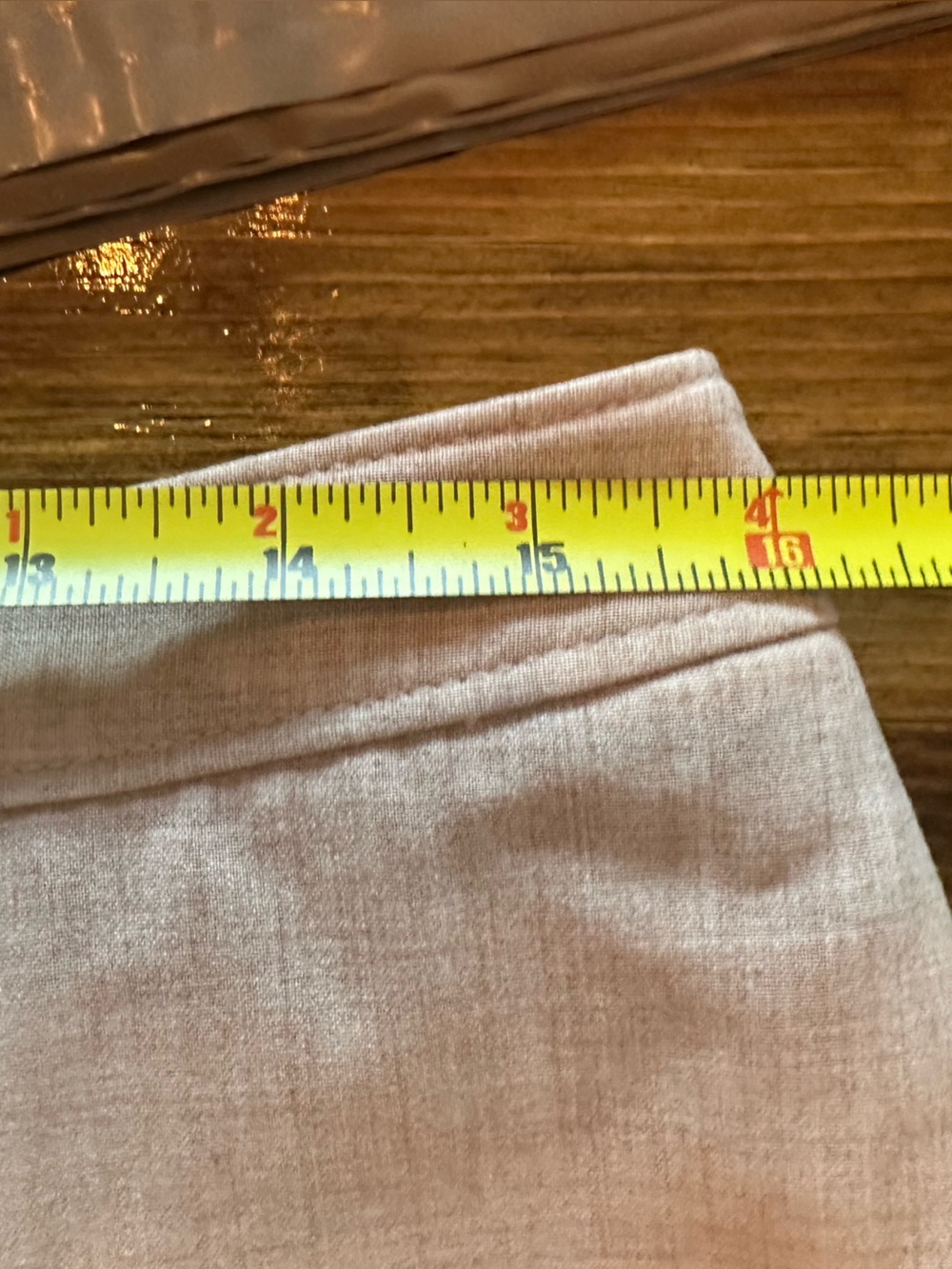 Beige Oatmeal Wide Leg Trousers | Size 10 | Larry Levine | *** Altered Hem - Picture 2 of 6
